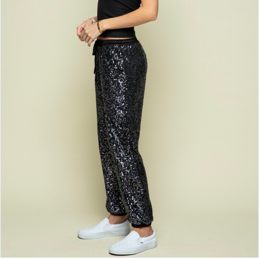 Midnight Sequin Joggers - Picture 5 of 10